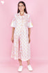 Cambric Cotton Dress In Block Print